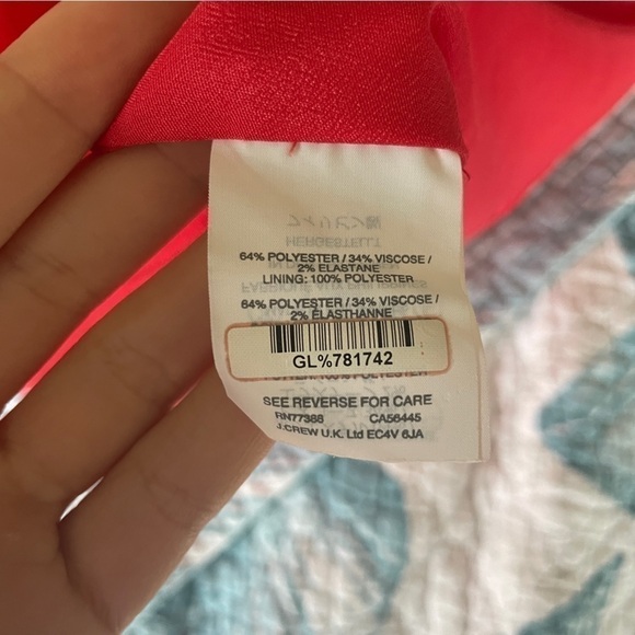 J Crew Red Orange Bell Sleeve Dress size 4 - Picture 8 of 10